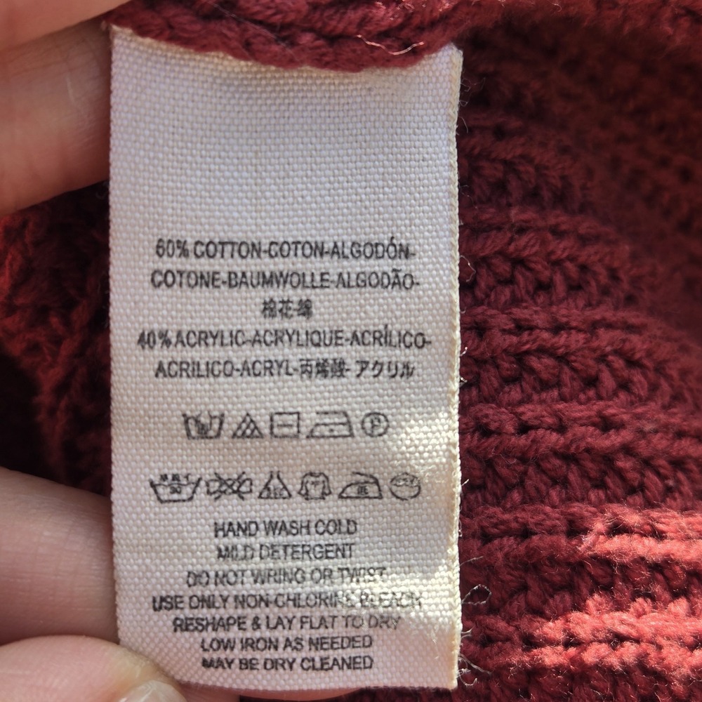 Free People Sweater Women's XS Burgundy Boxy Loose Fit - Picture 3 of 6